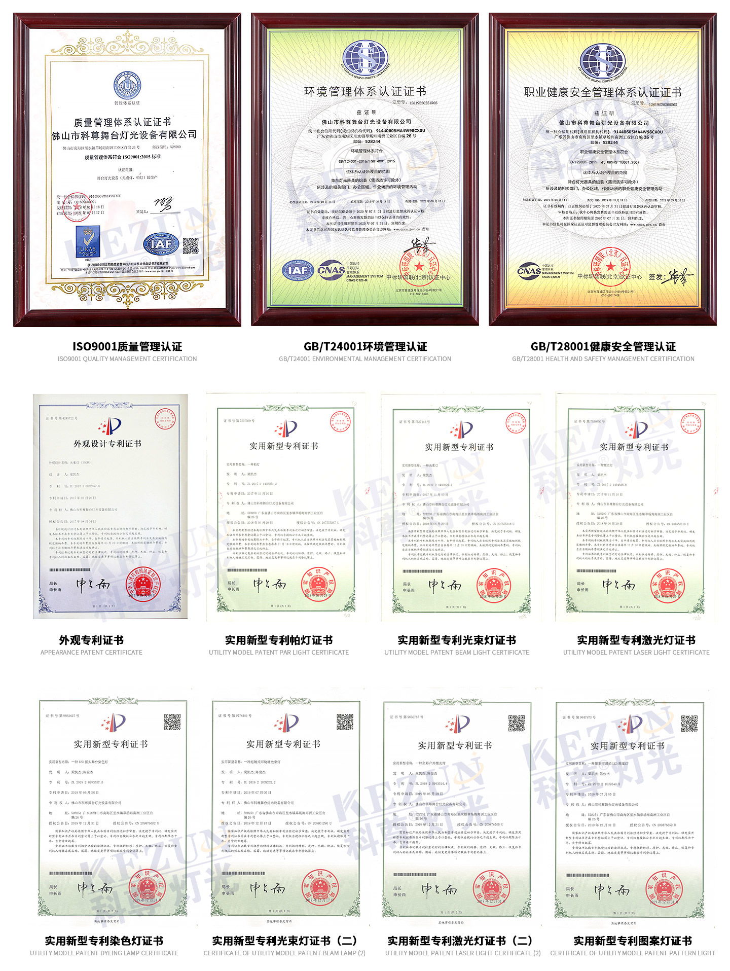 科尊榮譽資質證書